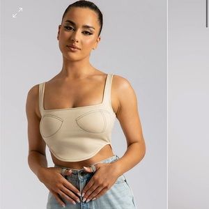 Meshki Elsie Sleeveless Stitch Bustier Top